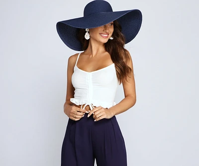 All The Deets Ruffled Crop Top