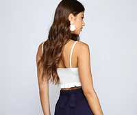 All The Deets Ruffled Crop Top