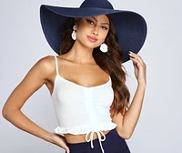 All The Deets Ruffled Crop Top