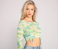 Bold Babe Tie-Dye Mesh Crop Top