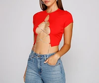 Wrapped Luxe Rhinestone Crop Top