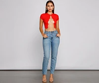 Wrapped Luxe Rhinestone Crop Top