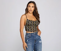 Linked to Style Chainlink Crop Top