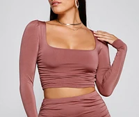 Sleek And Stunning Ruched Crop Top