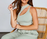 Vacay Vibes Cutout Crop Top