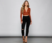 Chic Basic Long Sleeve Crop Top