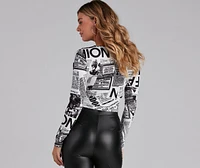 Extra Newspaper Crop Top