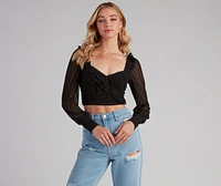 Flirty Flair Ruffle Detail Crop Top