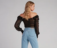 Flirty Flair Ruffle Detail Crop Top
