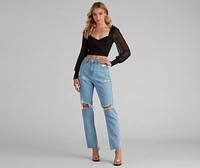 Flirty Flair Ruffle Detail Crop Top