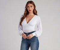 Bring The Drama Puff Sleeve Bodysuit