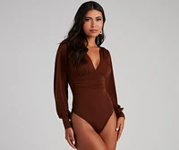 Bring The Drama Puff Sleeve Bodysuit