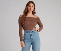 Cozy Knit Off-The-Shoulder Top