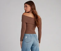 Cozy Knit Off-The-Shoulder Top