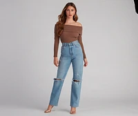 Cozy Knit Off-The-Shoulder Top