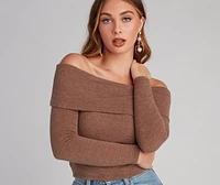 Cozy Knit Off-The-Shoulder Top