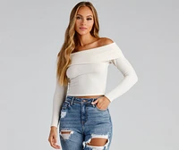 Cozy Knit Off-The-Shoulder Top