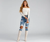 Cozy Knit Off-The-Shoulder Top