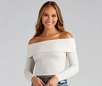 Cozy Knit Off-The-Shoulder Top