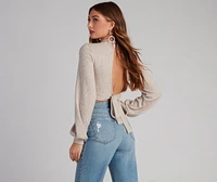 Keyhole Cutie Waffle Knit Crop Top