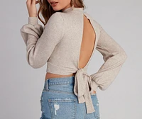 Keyhole Cutie Waffle Knit Crop Top