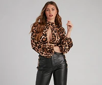 On The Prowl Leopard Keyhole Top