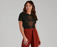 Dark Romance Crochet Mesh Bodysuit