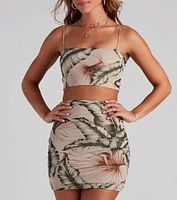 Tropical Toucan Mesh Crop Top