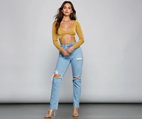 Trendy And Fab Twist Front Crop Top