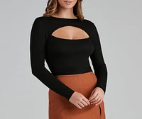 Stylish Ties Long Sleeve Cutout Top