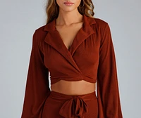 Tied Together Surplice Crop Top