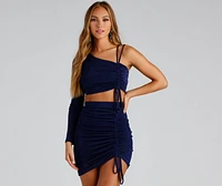 Ruched & Ready Slinky Knit Crop Top