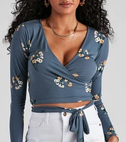 Beauty Bloom Floral Tie Waist Top