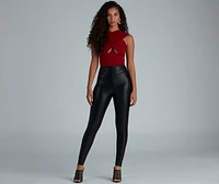 Stop And Stun Underwire Halter Bodysuit