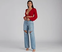 Chic Vibes Only Surplice Wrap Top