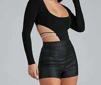 Miss Millionaire Rhinestone Cutout Bodysuit