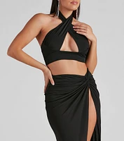All Night Plunge Halter Top