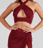 All Night Plunge Halter Top