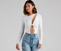 Gimme More Twist Cutout Bodysuit