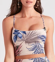 Escape to Paradise Tropical Print Crop Top