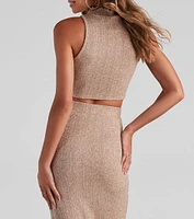 Cozy Day Cable Knit Crop Top