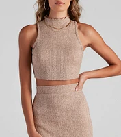 Cozy Day Cable Knit Crop Top
