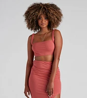 Spring Sunset Tie-Back Crop Top