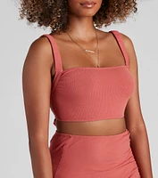 Spring Sunset Tie-Back Crop Top