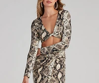 See Ya Later Snake Twist Crop Top