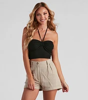 So Trendy Ruched Halter Top