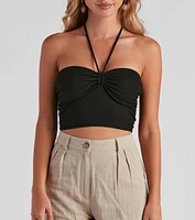So Trendy Ruched Halter Top