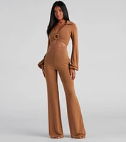 Cabana Long Sleeve O-Ring Crop Top