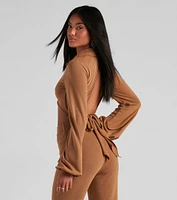 Cabana Long Sleeve O-Ring Crop Top
