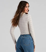 Trendy Knits Pointelle Crop Top